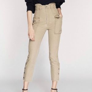 Marissa Webb Khaki Belle Canvas Pants 0 XS